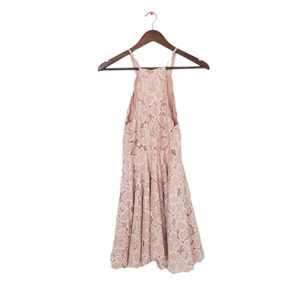 Tularosa Cyrus Lace Dress Pale Blush Fit And Flare Halter Neck Mini Size Small - Picture 12 of 13